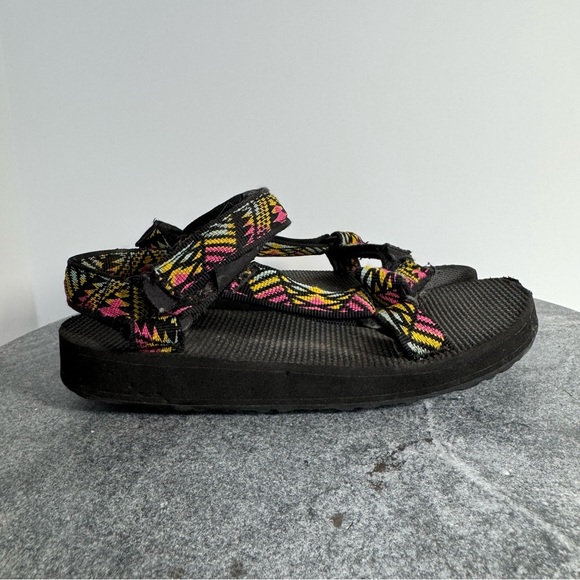 Teva Black Original Colorful Sandals 5 - Picture 5 of 11
